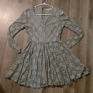 Rewind greenish/turquoise long sleeved above the knee lace dress.